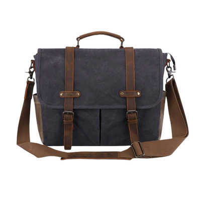 Bennett | Vintage Canvas Messenger with Leather Straps