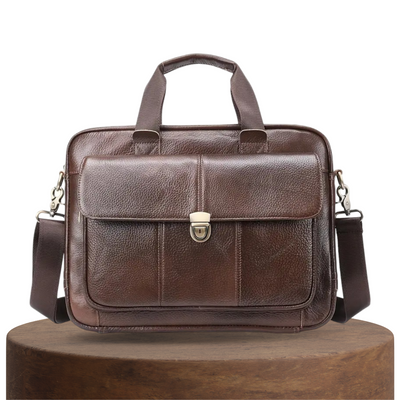Wyatt | Heritage Leather Briefcase with Secure Lock Flap
