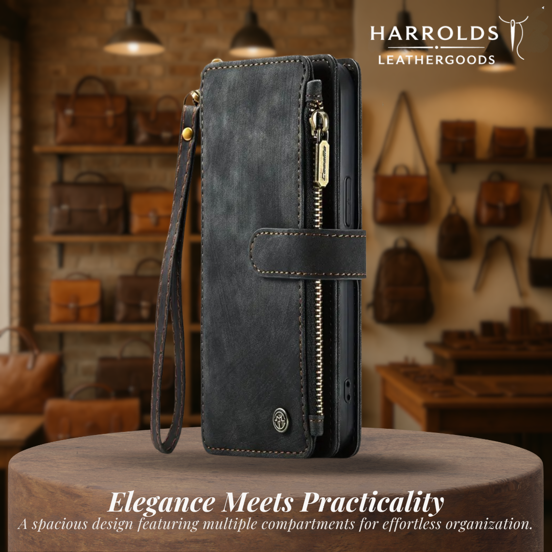 Clement | IPhone Case Leather Wallet with Wrist Strap