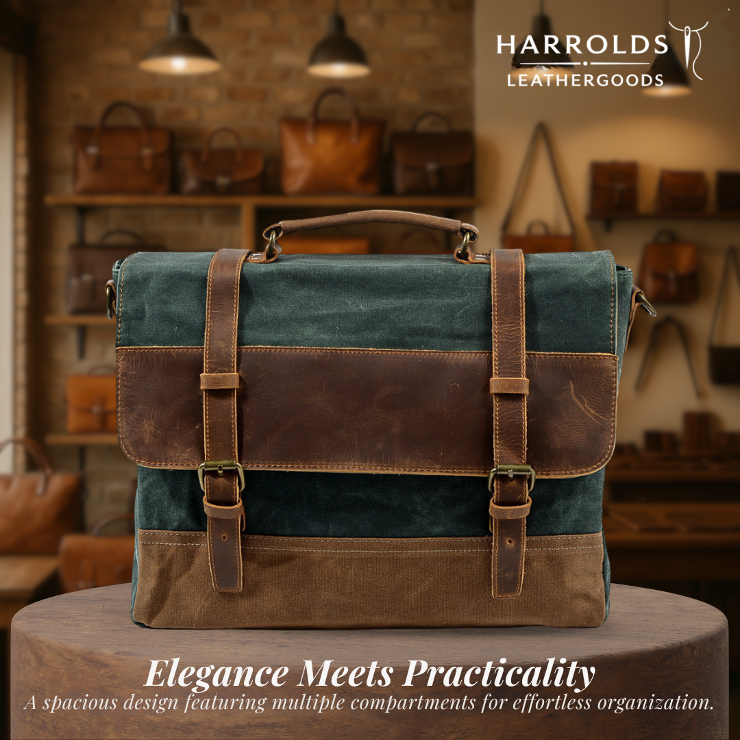 Kevin | Sturdy Canvas Leather | Messenger Bag