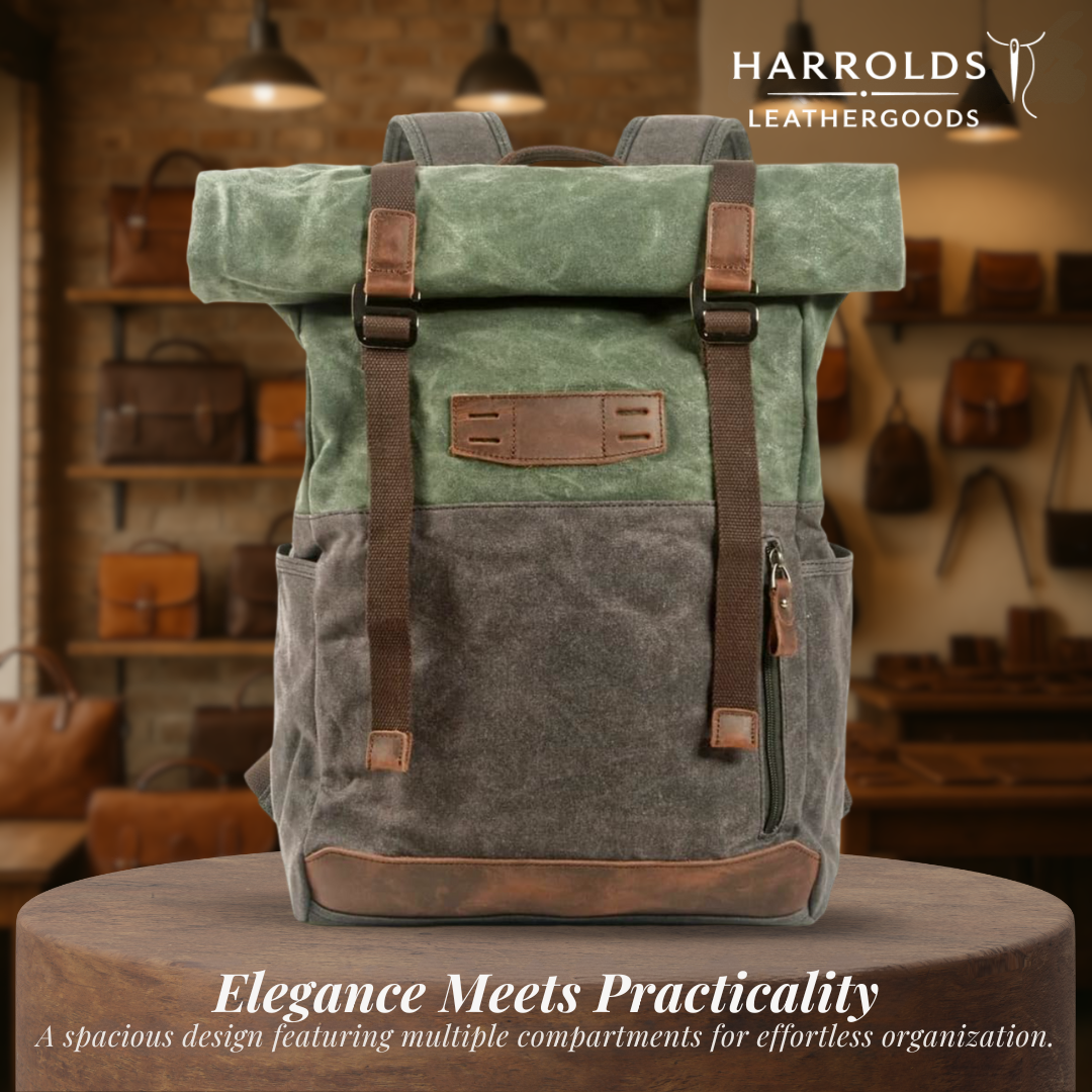 Calvin | Waterproof Canvas Roll-Top Backpack