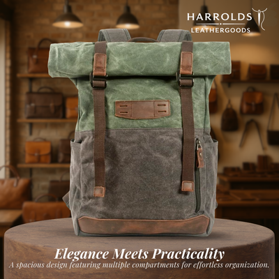 Calvin | Waterproof Canvas Roll-Top Backpack
