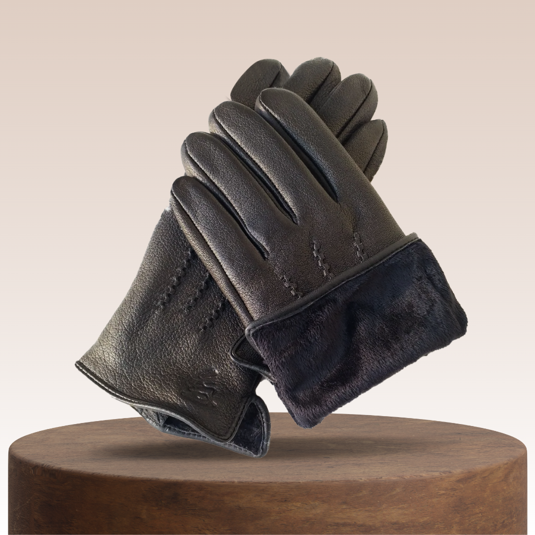 Henry | Deer Pattern Goatskin Winter Gloves for Men