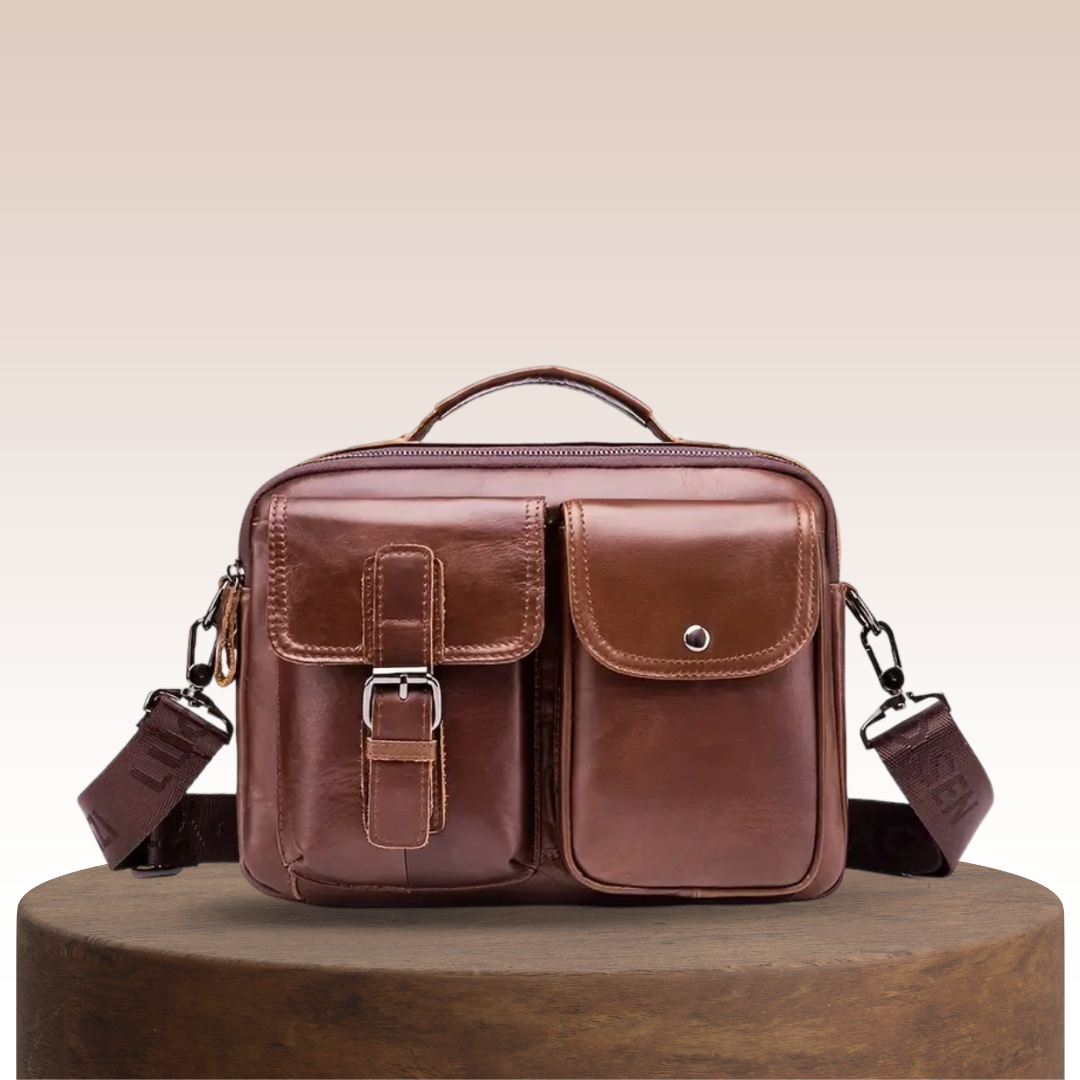 Grady | Classic Leather Shoulder Bag with Vintage Buckle Detail