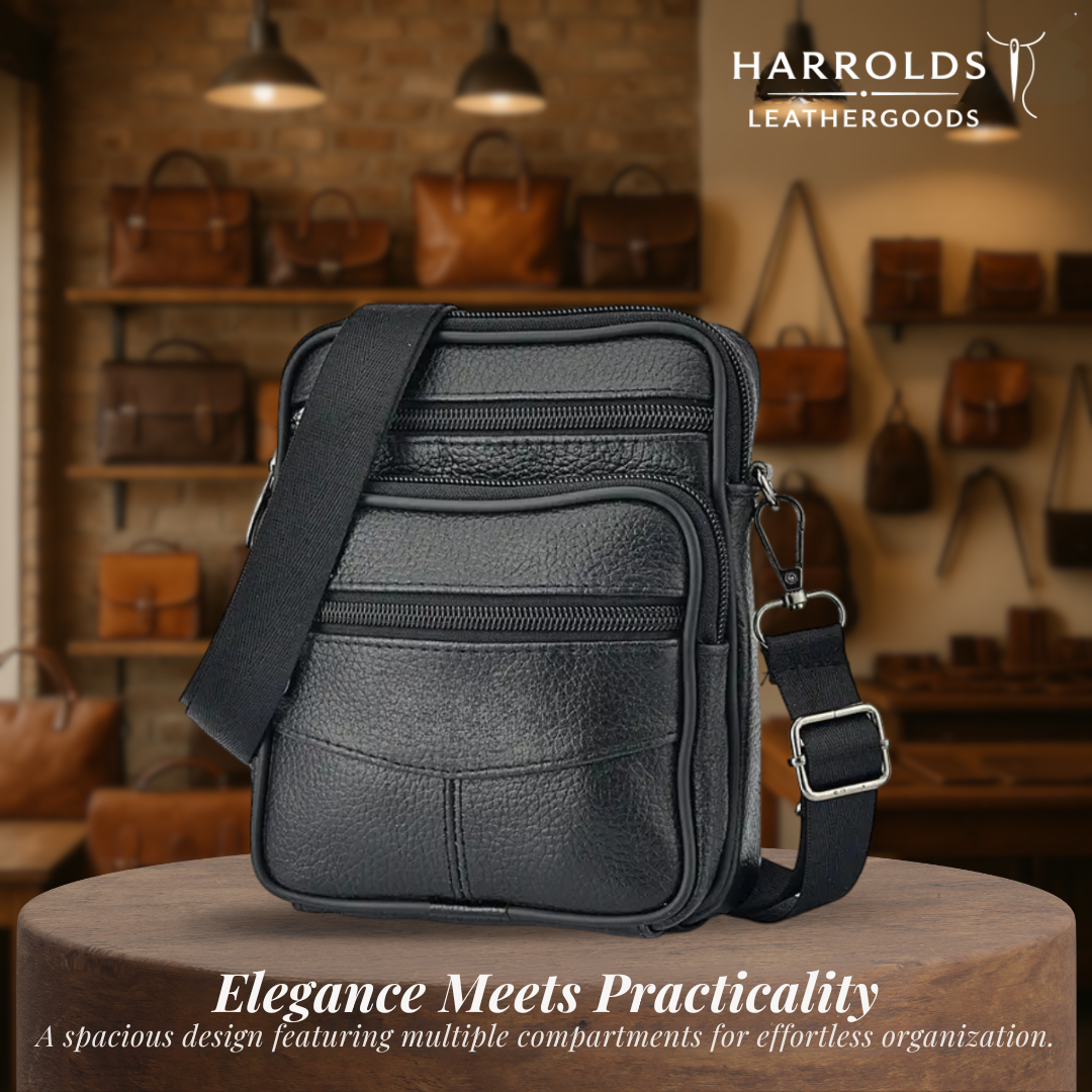 Brian | Textured Crossbody with Triple-Zip Utility