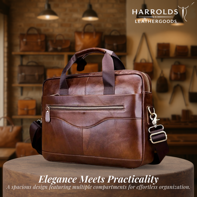 Anthony | Modern Leather Briefcase | Crossbody Bag