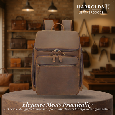 Laurent | Classic Leather with Front Pocket | Backpack