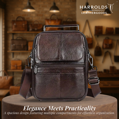 Jasper | Leather Courier Shoulder Bag for Men