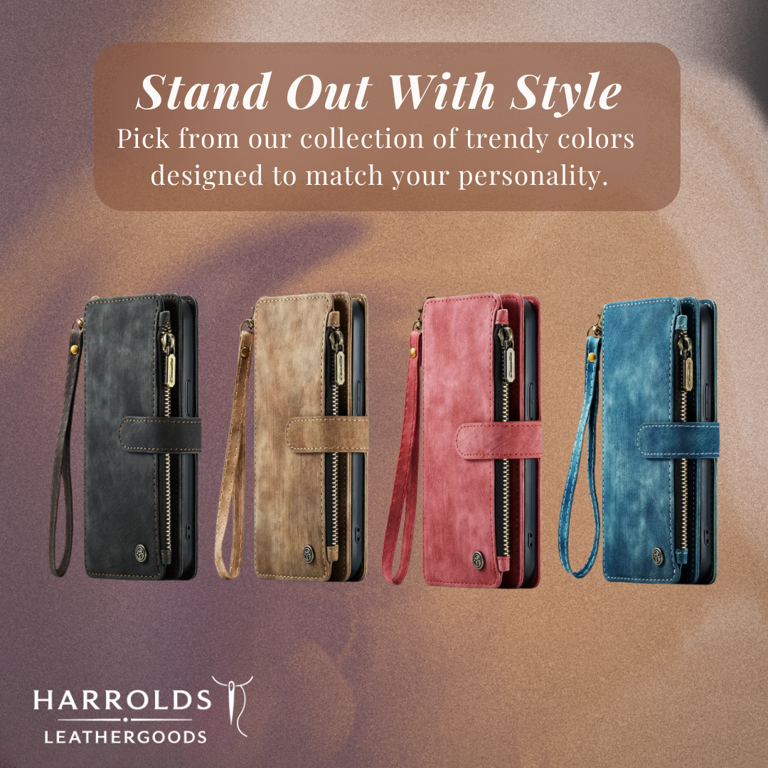 Clement | IPhone Case Leather Wallet with Wrist Strap