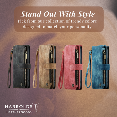 Clement | IPhone Case Leather Wallet with Wrist Strap