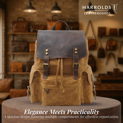 Joey | Classic Waxed Canvas with Leather Flap | Backpack