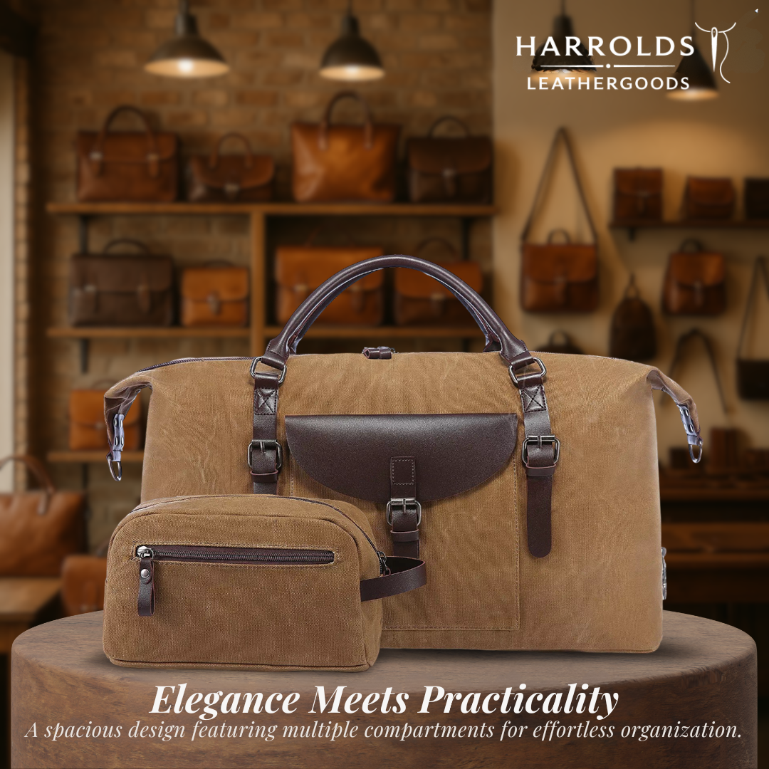 Leo | Stylish Leather Travel Set | Duffel Bag