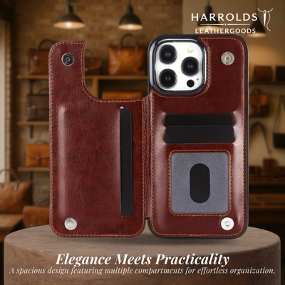 Preston | Magnetic Wallet Flip Phone Case for iPhone