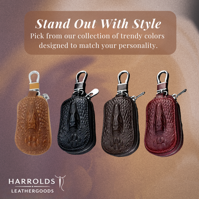 Bruno | Crocodile Embossed Leather Key Case