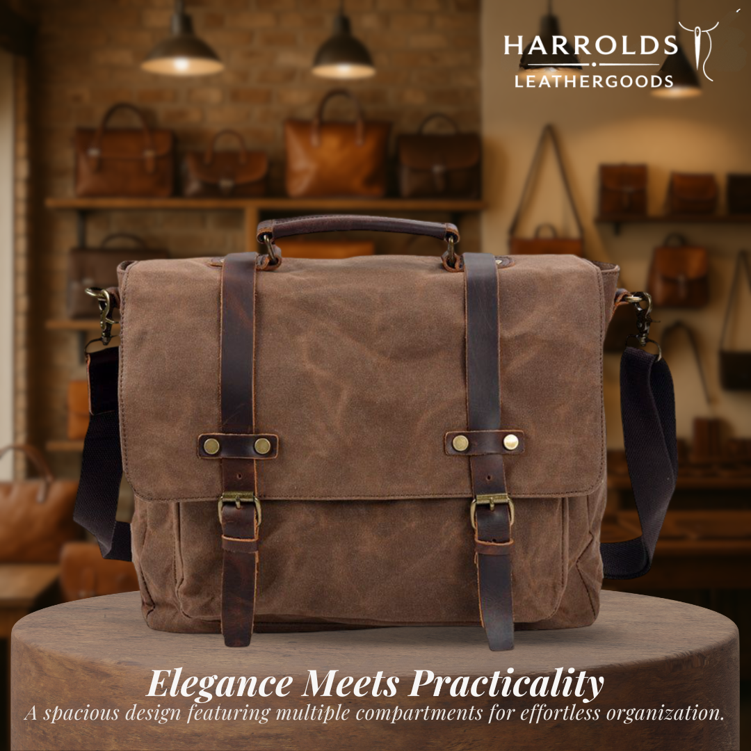 Clark | Vintage Waxed Canvas Leather Straps | Messenger bag