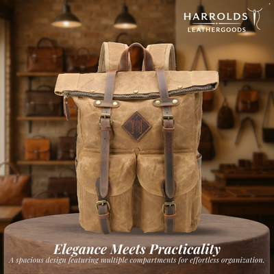 Edriel | Laptop Leather Roll-Top | Backpack