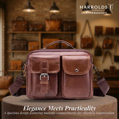 Grady | Classic Leather Shoulder Bag with Vintage Buckle Detail