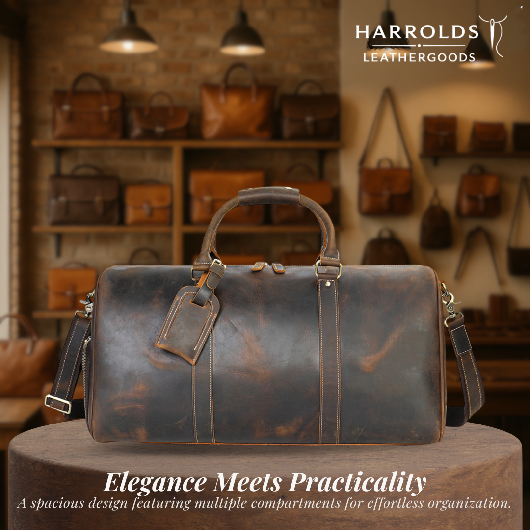 Rhett | Vintage Full-Grain Leather Duffel for Refined Travel
