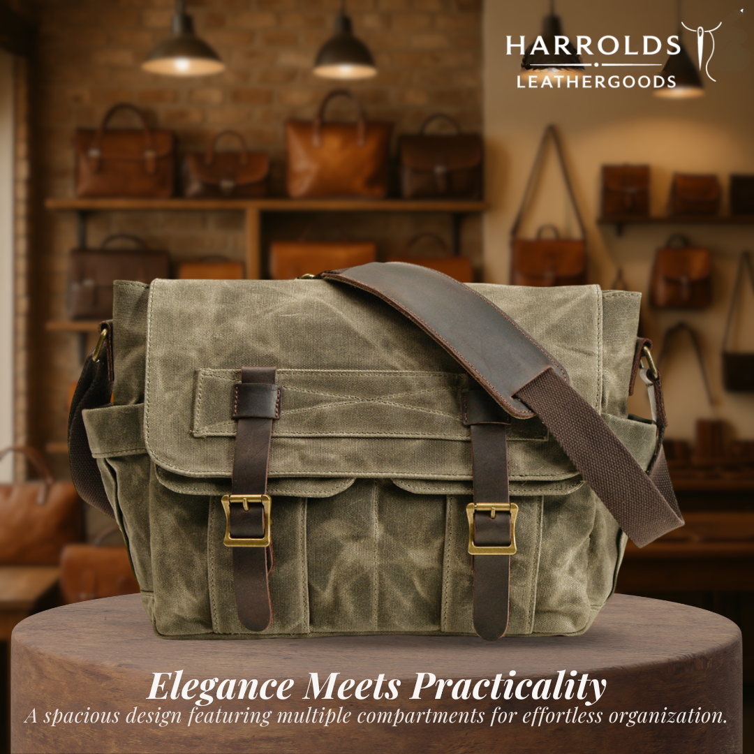 Lester | Retro Textured Canvas Leather | Shoulder Bag