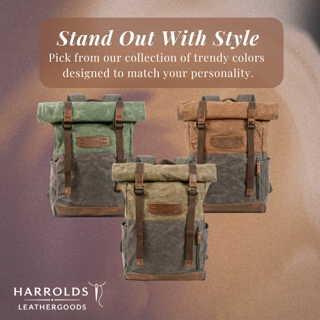 Calvin | Waterproof Canvas Roll-Top Backpack