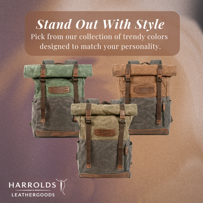 Calvin | Waterproof Canvas Roll-Top Backpack