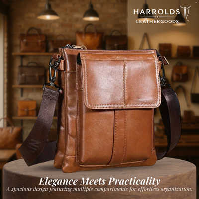 Colton | Slim Leather Crossbody with Flap Pocket Design