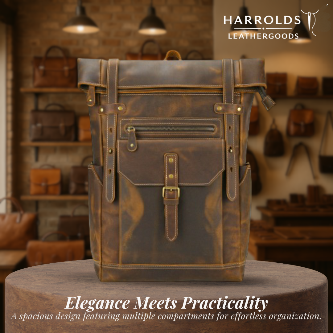 Stephen | Vintage Leather Roll-Top | Backpack