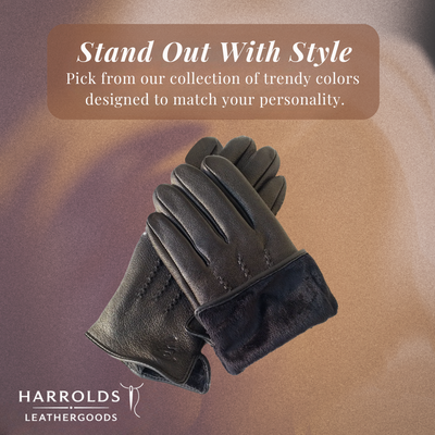 Henry | Deer Pattern Goatskin Winter Gloves for Men