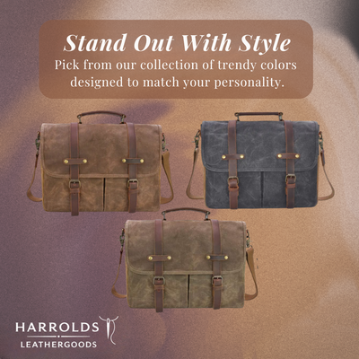 Bennett | Vintage Canvas Messenger with Leather Straps