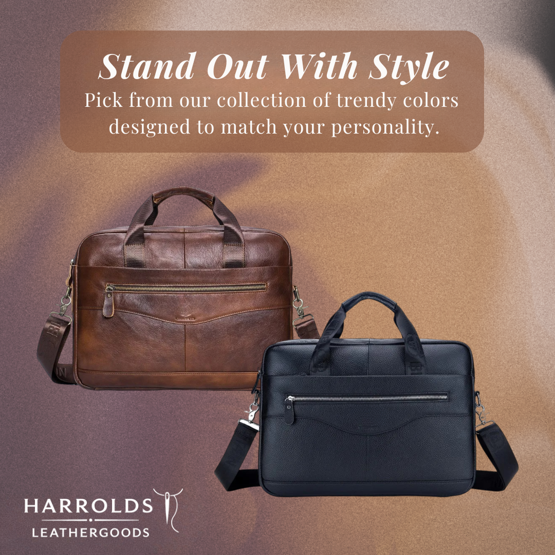 Mason | Professional Leather Laptop Bag with Curved Zip Detail