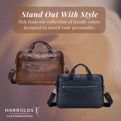 Mason | Professional Leather Laptop Bag with Curved Zip Detail