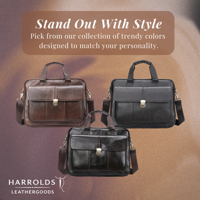 Wyatt | Heritage Leather Briefcase with Secure Lock Flap