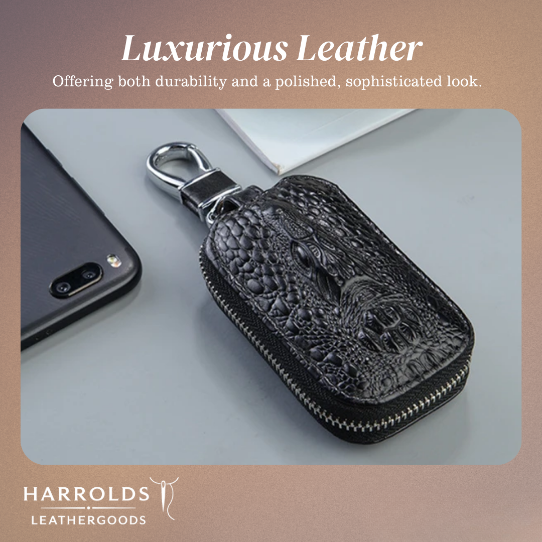 Bruno | Crocodile Embossed Leather Key Case