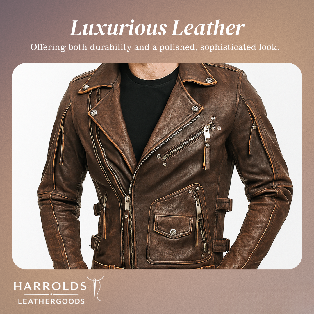 Leif | Retro Slim Fit Leather Motorcycle Jacket