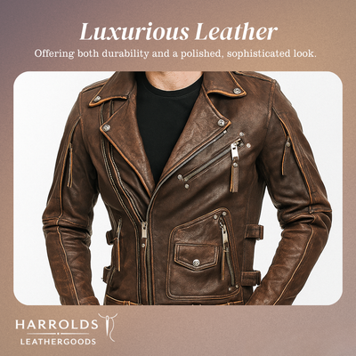 Leif | Retro Slim Fit Leather Motorcycle Jacket