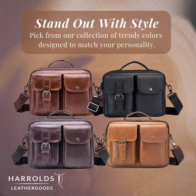 Grady | Classic Leather Shoulder Bag with Vintage Buckle Detail