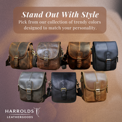 Nolan | Compact Leather Crossbody Pouch with Buckle Flap