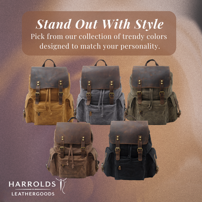 Joey | Classic Waxed Canvas with Leather Flap | Backpack