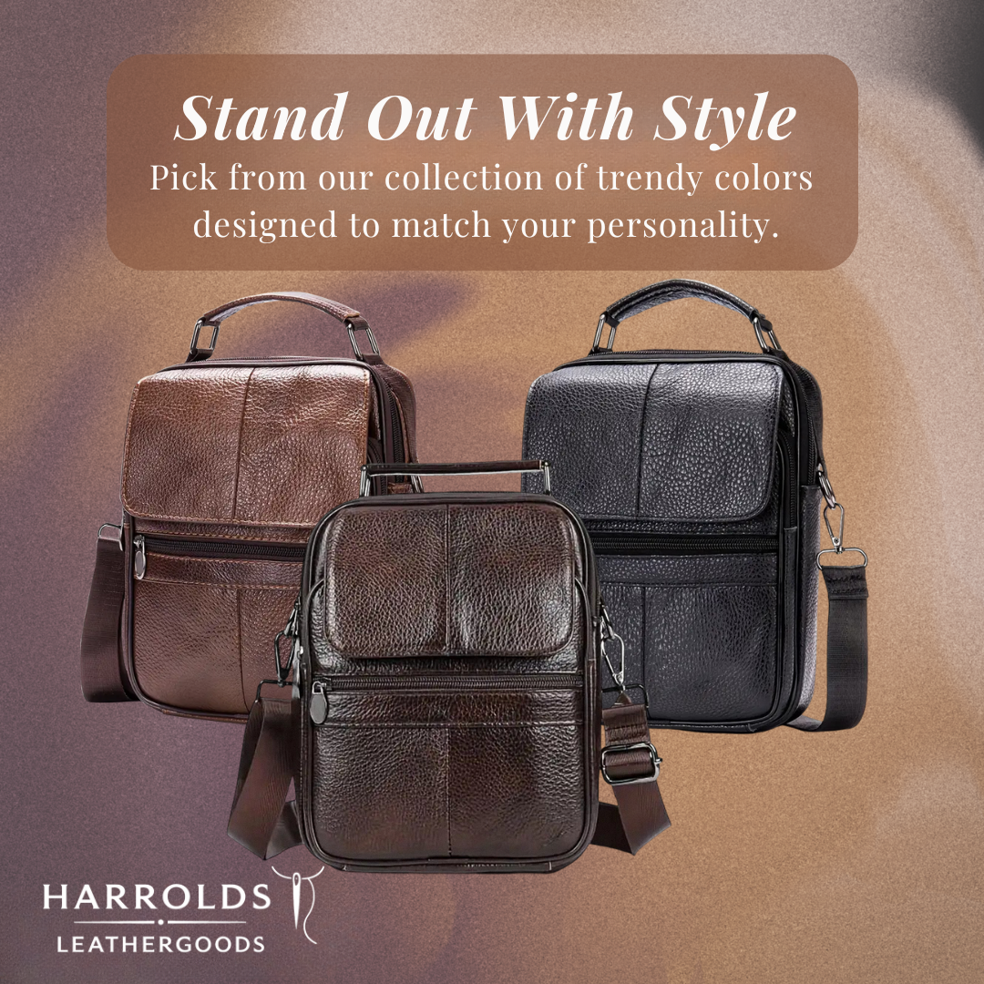 Jasper | Leather Courier Shoulder Bag for Men