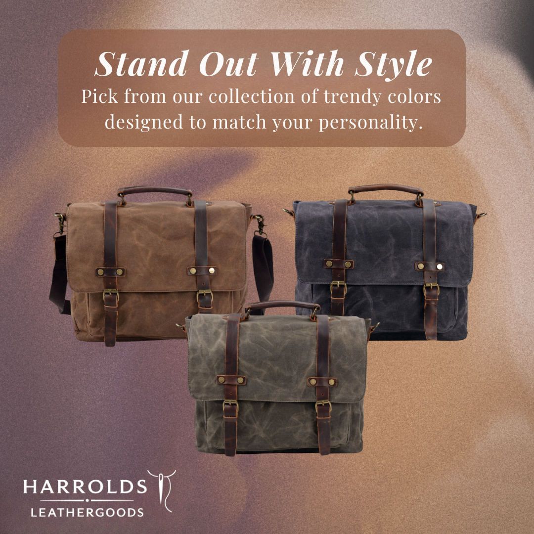 Clark | Vintage Waxed Canvas Leather Straps | Messenger bag