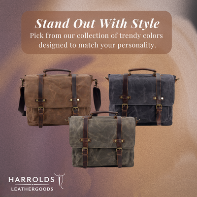 Clark | Vintage Waxed Canvas Leather Straps | Messenger bag