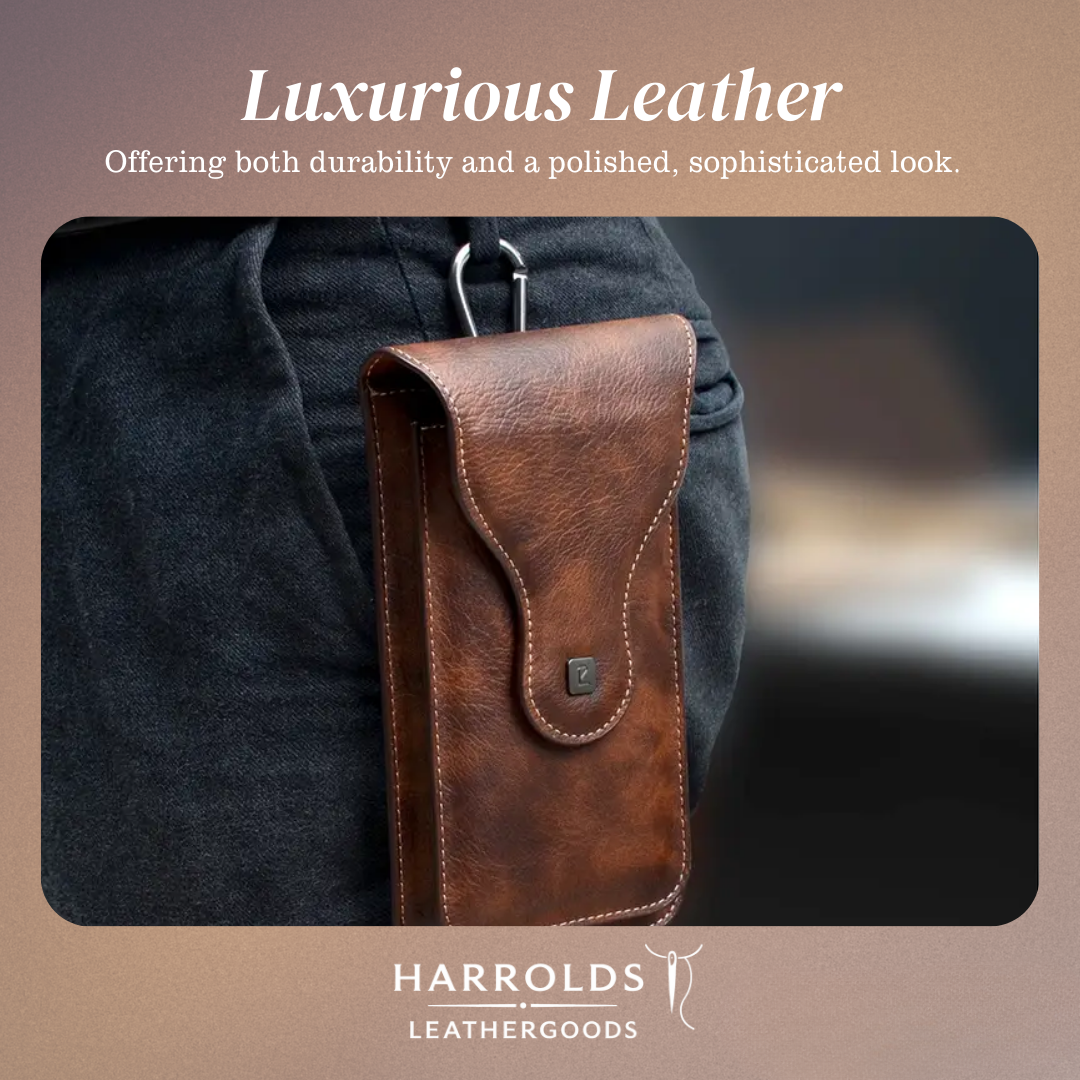 Xavier | Carabiner Clip Leather Phone Holster