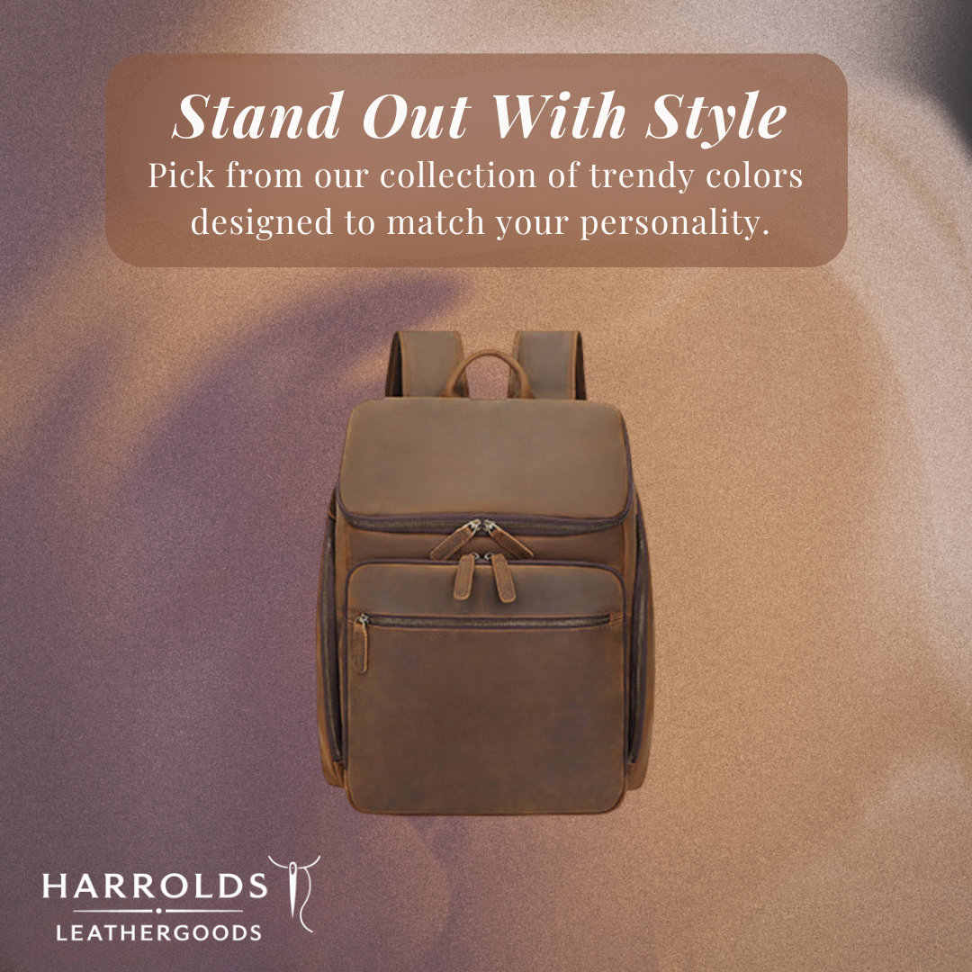 Laurent | Classic Leather with Front Pocket | Backpack