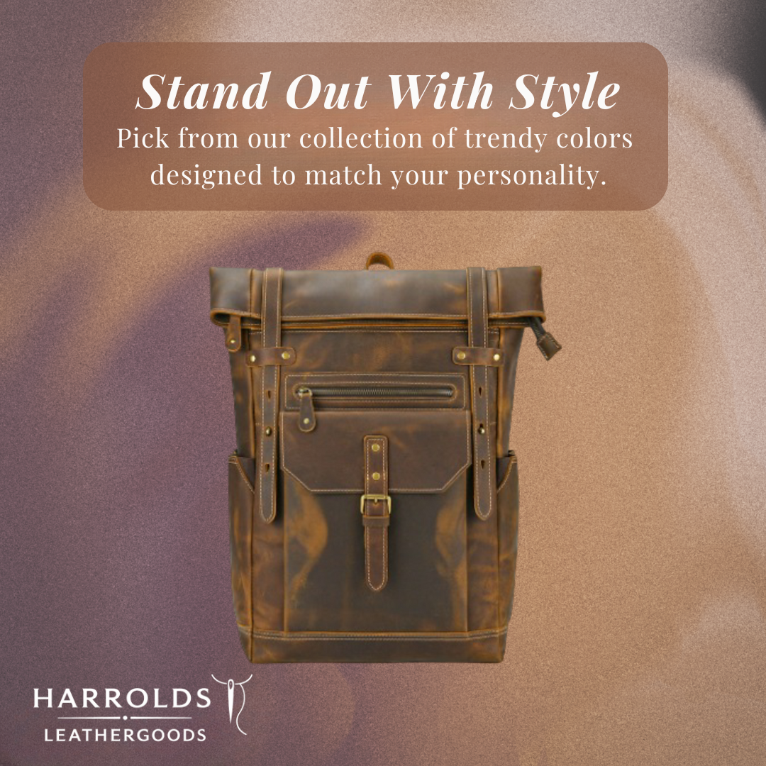 Stephen | Vintage Leather Roll-Top | Backpack