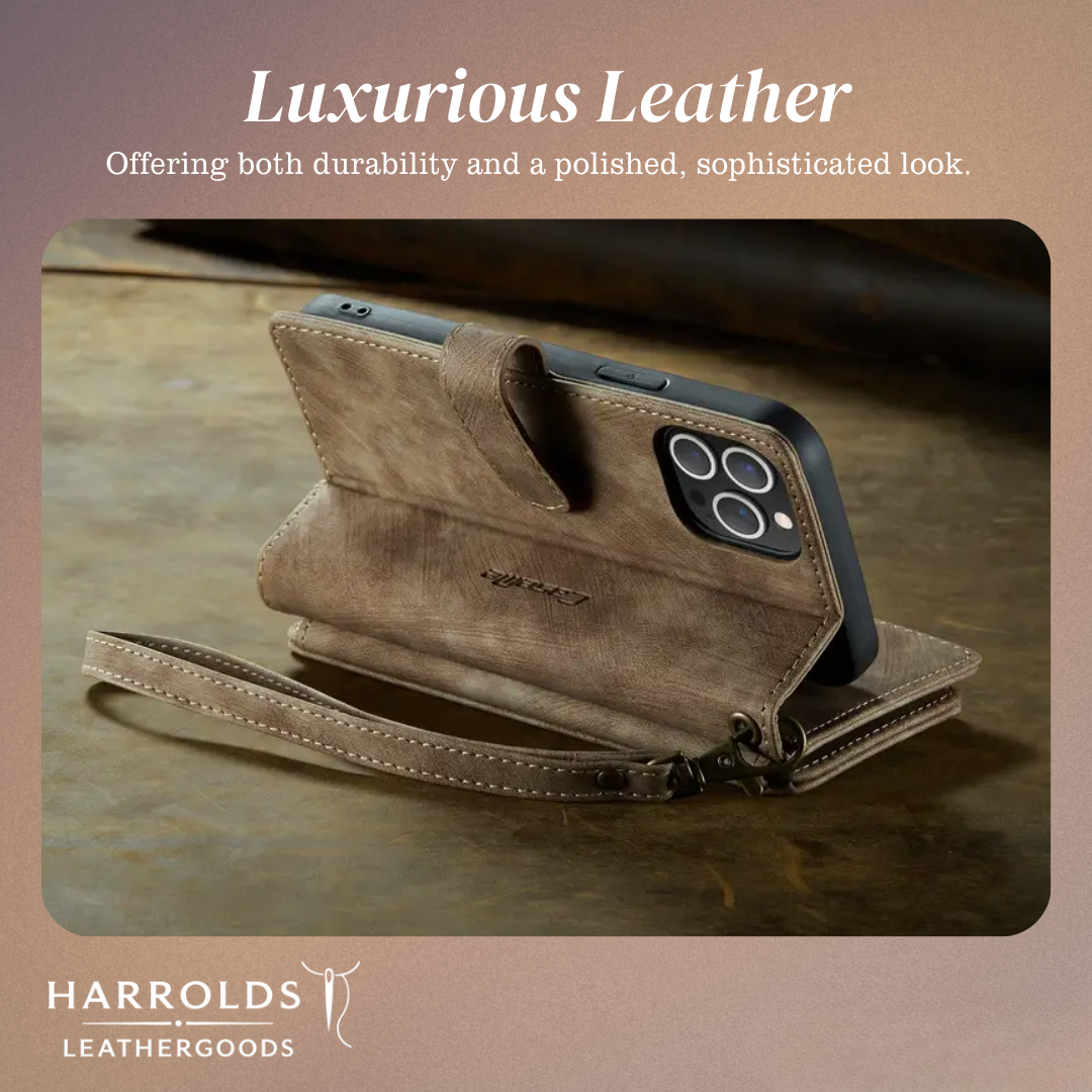 Clement | IPhone Case Leather Wallet with Wrist Strap