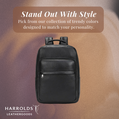 Everett | Genuine Top‑Grain Leather Laptop Backpack