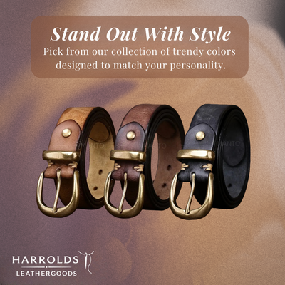 Luca | Retro Belt with Gold Buckle