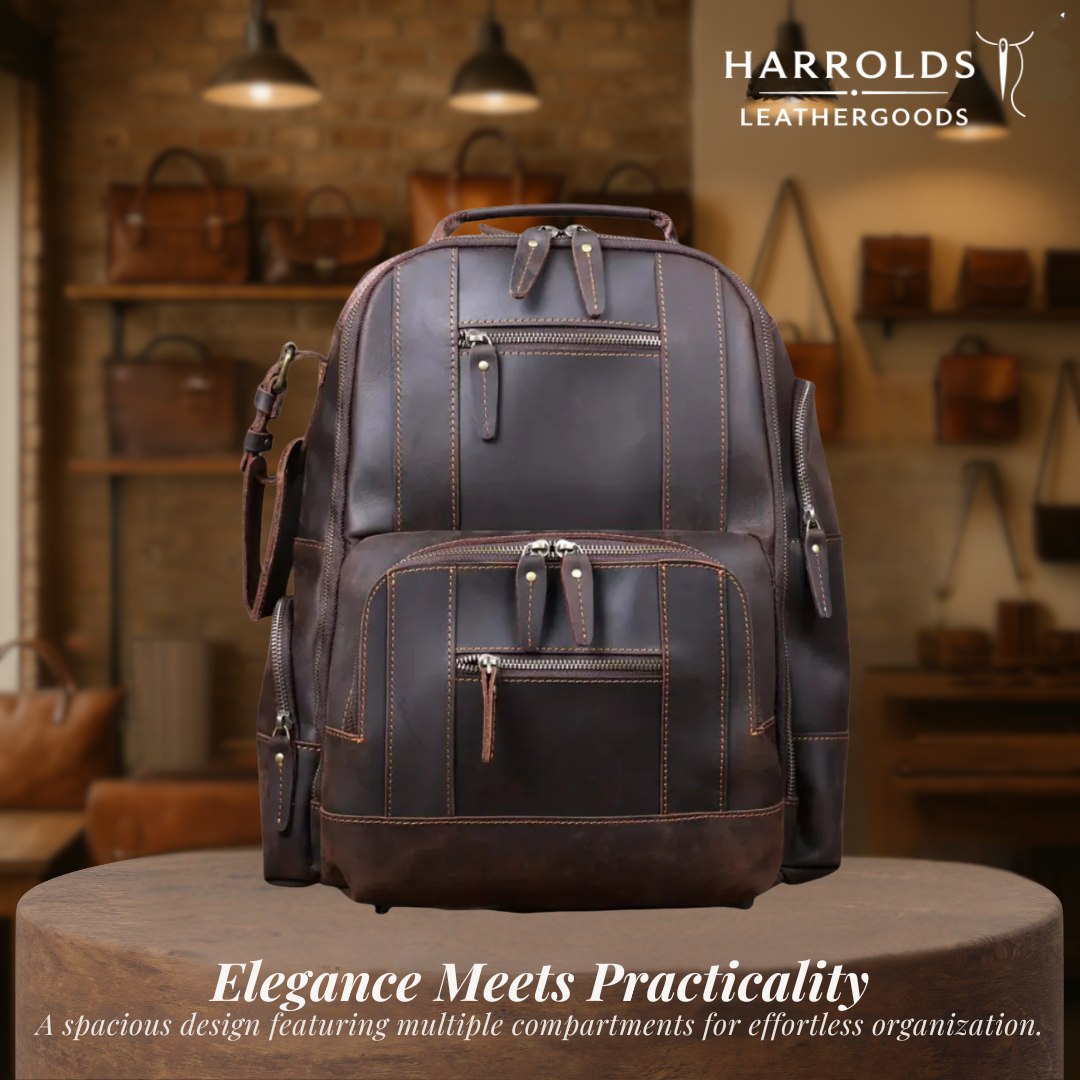 Sterling | Vintage Leather Multi‑Layer Backpack