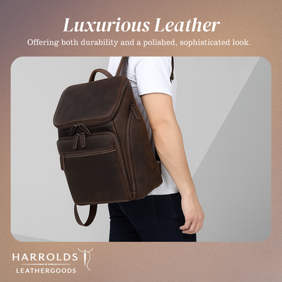 Laurent | Classic Leather with Front Pocket | Backpack