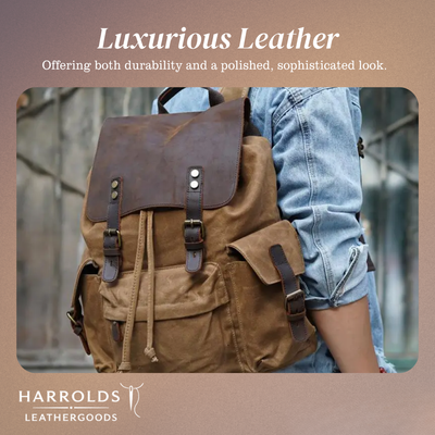 Joey | Classic Waxed Canvas with Leather Flap | Backpack